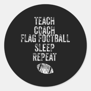 Sticker Rond Flag Football Enseignant Funny Sports Team