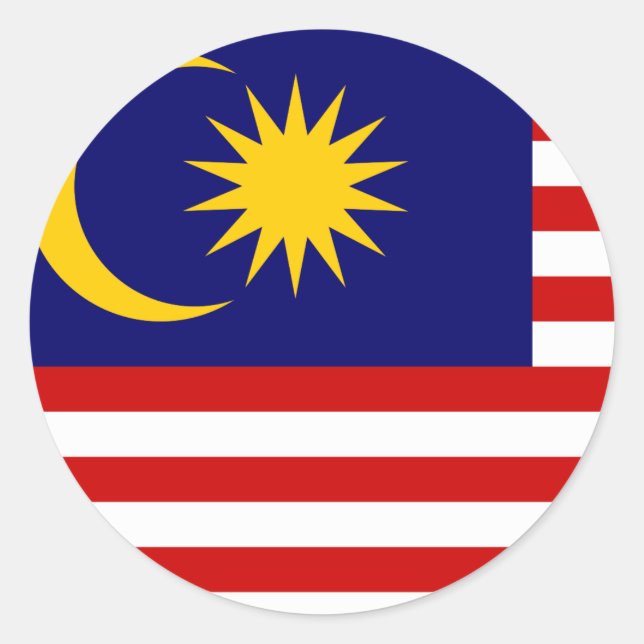 Sticker Rond Flag malaisien (Devant)