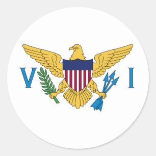Sticker Rond Flag of US Virgin Islands