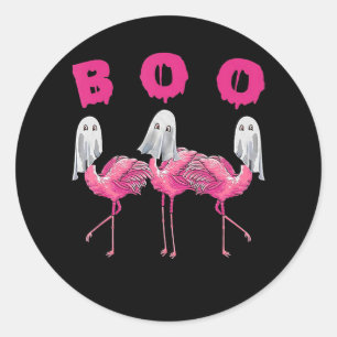 Sticker Rond Flamant rose Costume Halloween Flamant rose Fant