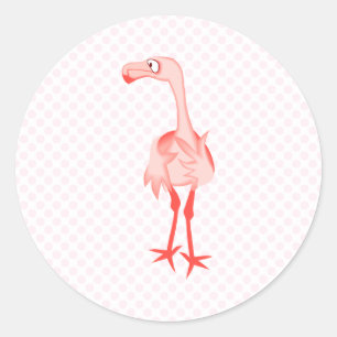 Sticker Rond Flamant rose Fabiola