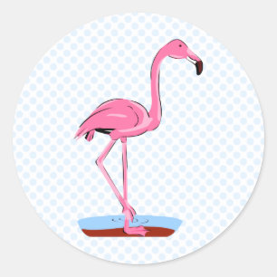 Sticker Rond Flamant rose Fanny