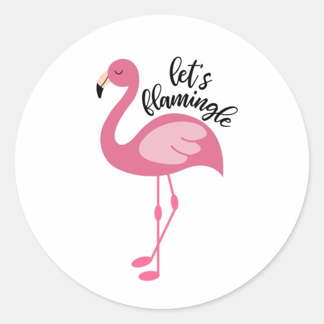 Sticker Rond Flamant rose, Flamingle (Devant)
