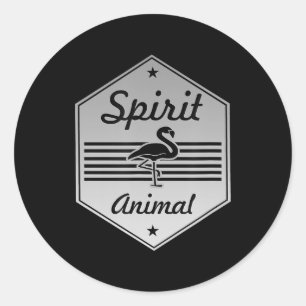 Sticker Rond Flamant rose - Mon Esprit Flamant rose animal cost