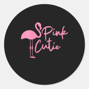 Sticker Rond Flamant rose rose mignon pour femmes Rose Cute