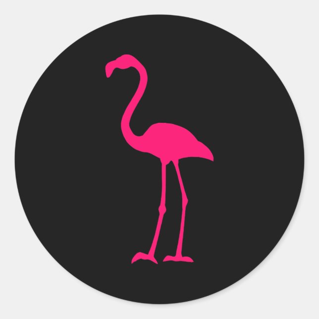 Sticker Rond Flamant rose rose vif (Devant)