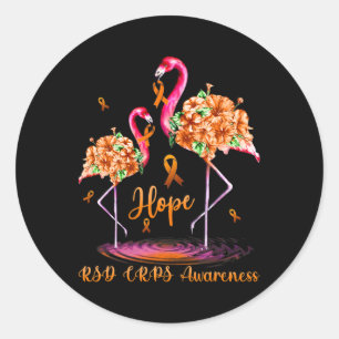 Sticker Rond Flamant rose Rsd Crps Sensibilisation 1