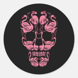 Sticker Rond Flamant rose Sensibilisation au cancer du sein Hal