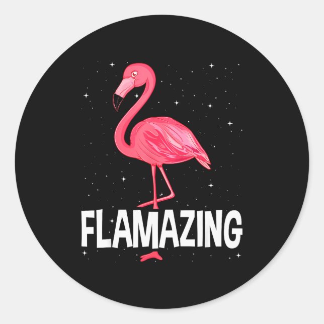 Sticker Rond Flamazing Nk Flamingo Novelty Flamingo Lover Funny (Devant)