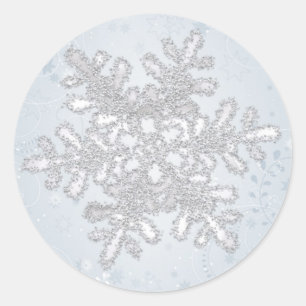 Sticker Rond Flambeau blanc en argent Mariage Noël