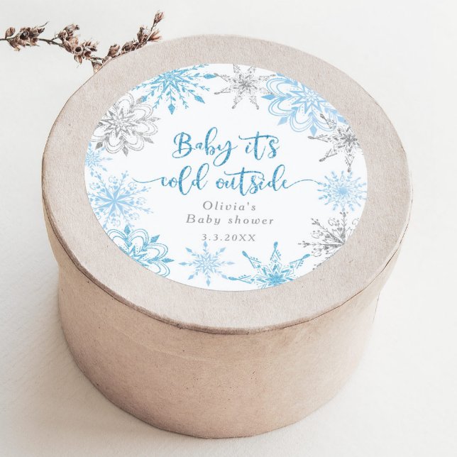 Sticker Rond Flambeaux d'argent bleu bébé son froid dehors (Créateur téléchargé)