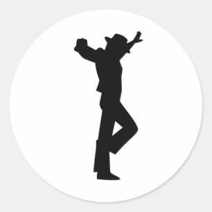 Sticker Rond Flamenca Danseuse Homme Noir