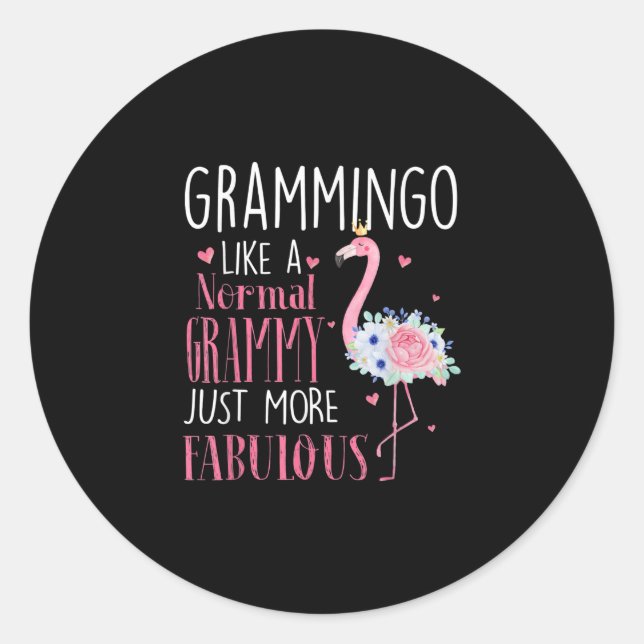 Sticker Rond Flamingo Grammingo Like A (Devant)