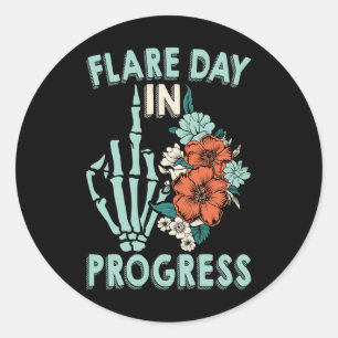 Sticker Rond Flamme de maladie chronique Jour en cours Spoonie 