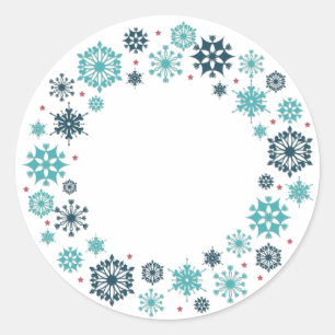 Sticker Rond Flamme de neige bleue