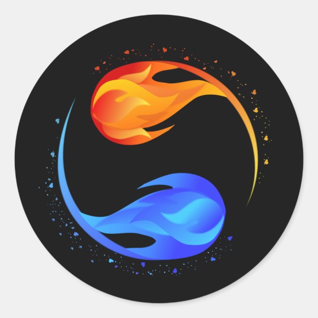 Sticker Rond Flamme Jumelle  (Devant)