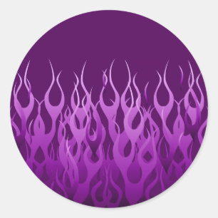 Sticker Rond Flammes de course violet cool Flames de broches