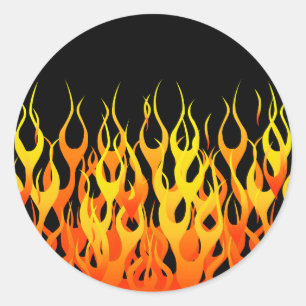 Sticker Rond Flammes de emballage chaudes graphiques