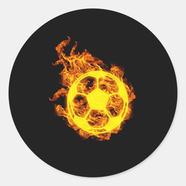 Sticker Rond Flammes de football Flames Ball Soccer Joueur (Devant)
