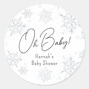 Sticker Rond Flammes de neige d'hiver Oh bébé