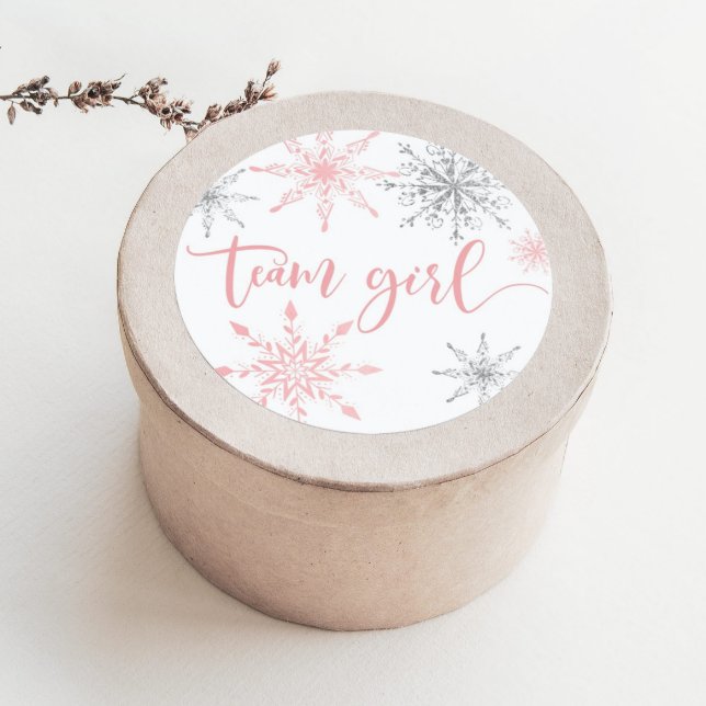 Sticker Rond Flammes de neige rose Noël équipe fille (Créateur téléchargé)