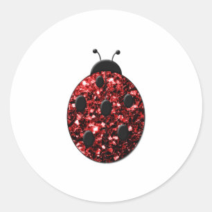 Sticker Rond Flammes de parties scintillant rouge foncé