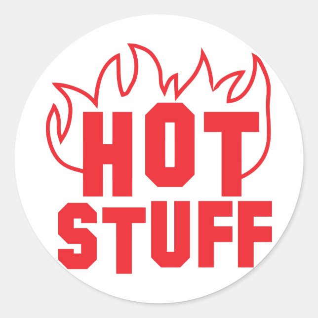 Sticker Rond Flammes d'élément combustible en ROUGE (Devant)