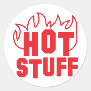 Sticker Rond Flammes d'élément combustible en ROUGE