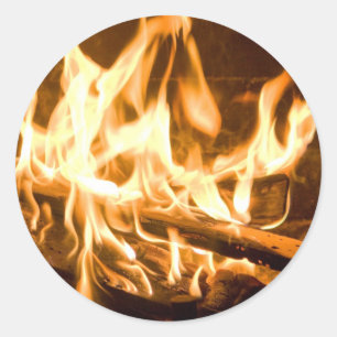 Sticker Rond Flammes d'incendie