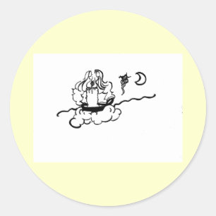 Sticker Rond Flammes jumelles