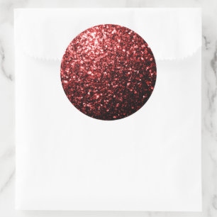 Sticker Rond Flamour rouge foncé Parties scintillant scintille 