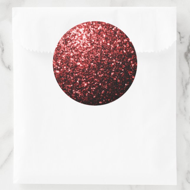 Sticker Rond Flamour rouge foncé Parties scintillant scintille  (Sac)