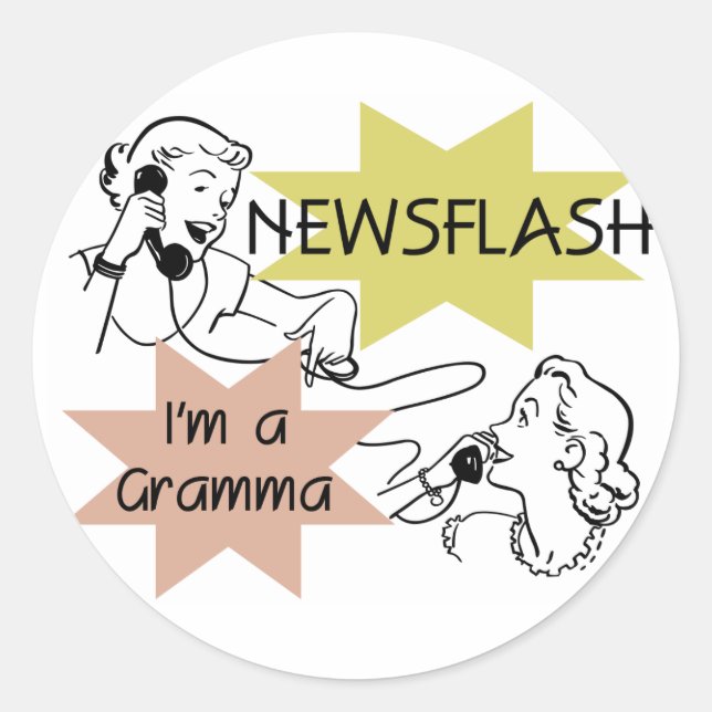 Sticker Rond Flash d'information je suis T-shirts et cadeaux (Devant)