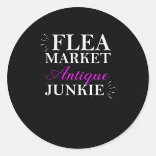 Sticker Rond Flea Market Antique Junkie
