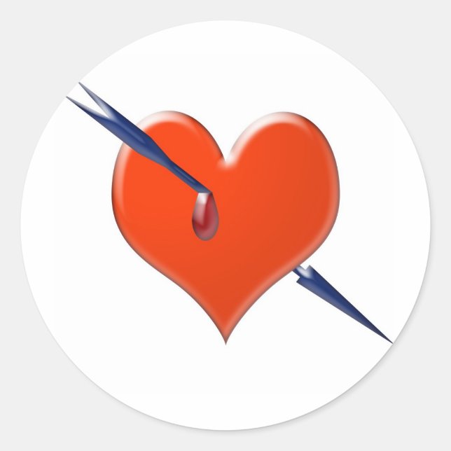 Sticker Rond Flèche dans le coeur (Devant)