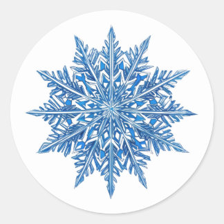 Sticker Rond Flèche de neige bleu Icy