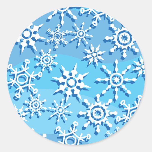 Sticker Rond Flèche de neige Blue Wave (Devant)
