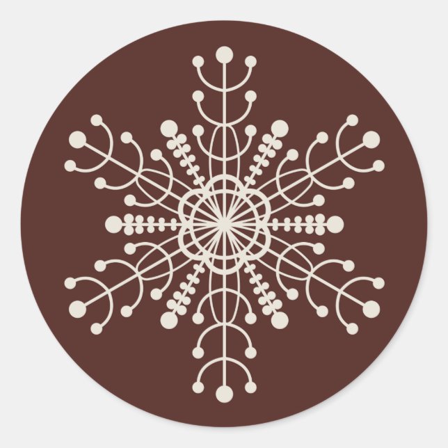 Sticker Rond Flèche de neige moderne géométrique Brown (Devant)
