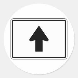 Sticker Rond Flèche directionnelle vers le haut, panneau de sig