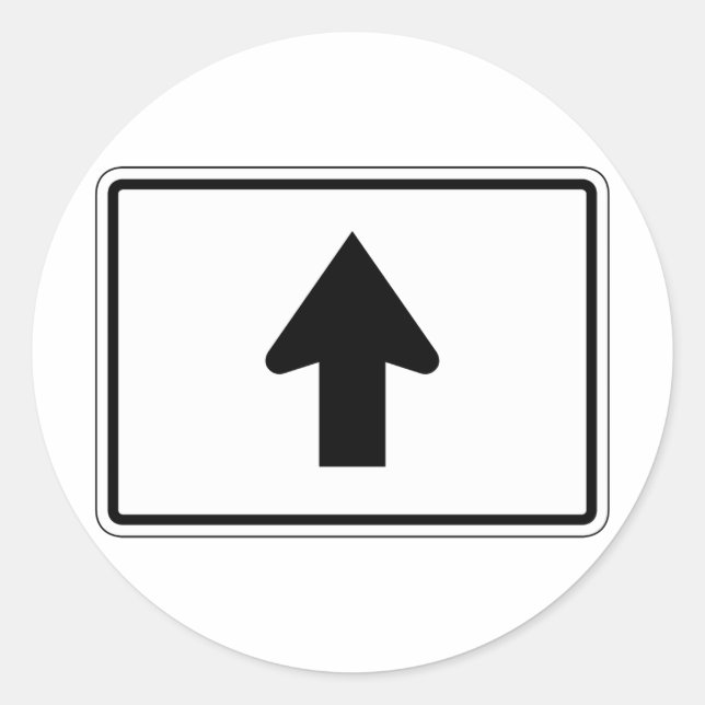 Sticker Rond Flèche directionnelle vers le haut, panneau de sig (Devant)