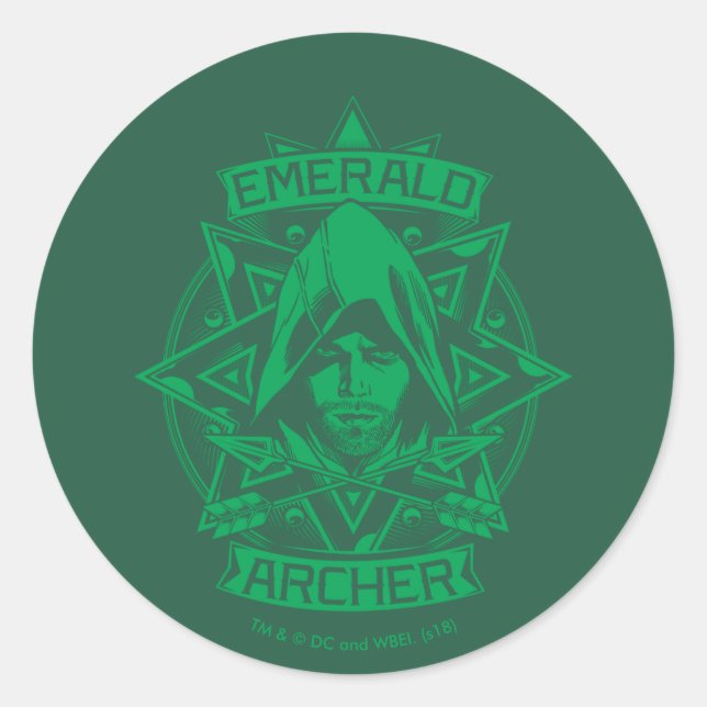 Sticker Rond Flèche | Emerald Archer Graphic (Devant)