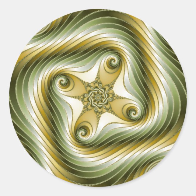 Sticker Rond Flèche lente - Art fractal (Devant)