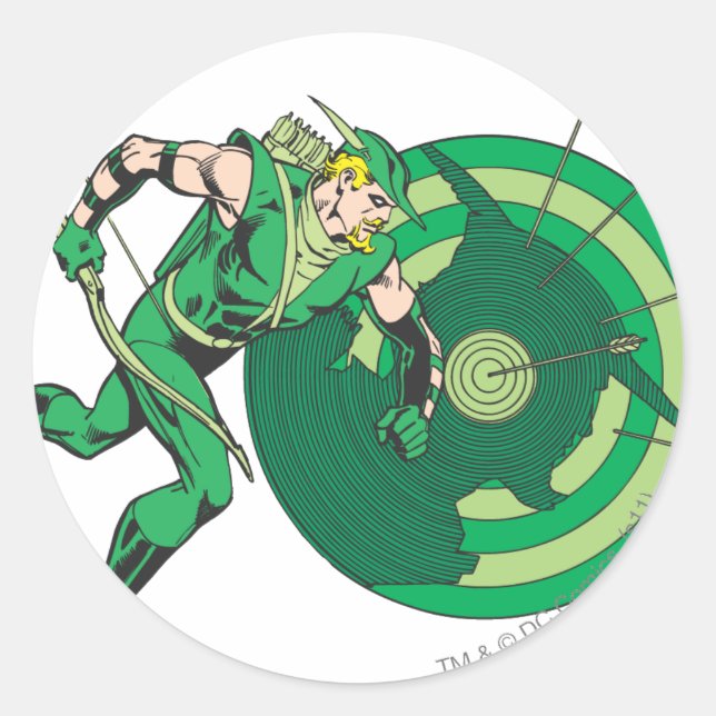Sticker Rond Flèche verte avec cible 2 (Devant)