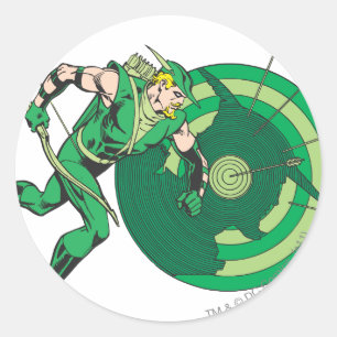 Sticker Rond Flèche verte avec cible 2