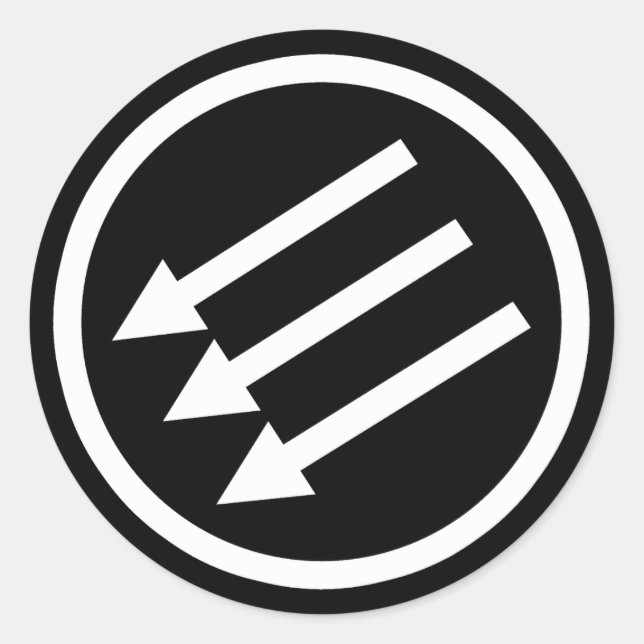 Sticker Rond Flèches blanches anti-fascisme (Devant)