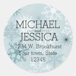 Sticker Rond Flèches de neige bleues personnalisées