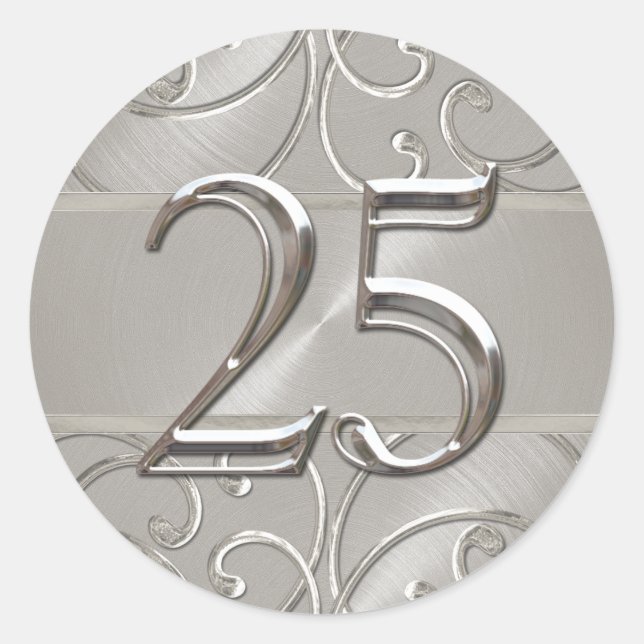 Sticker Rond Flèches en argent Filigree 25 (Devant)