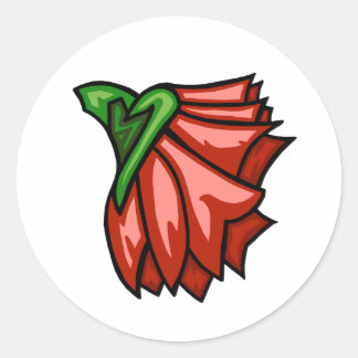 Sticker Rond Fleur Abstraite 1 - Rose