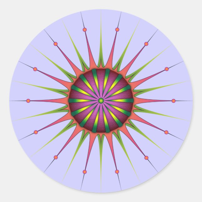 Sticker Rond Fleur Blacklight (Devant)