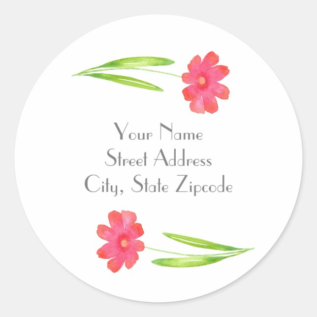 Sticker Rond Fleur couleur rouge (Devant)